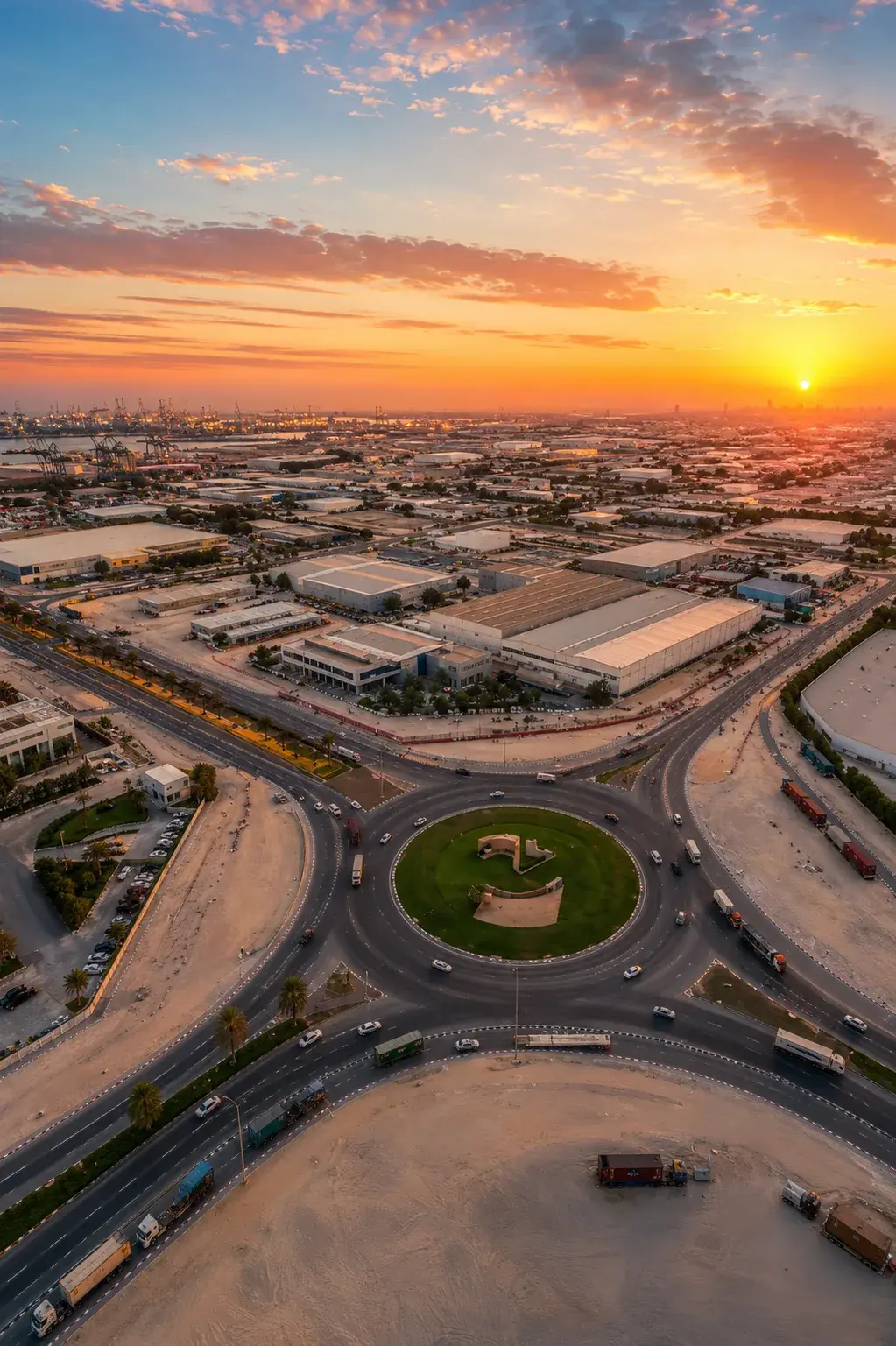 Jebel Ali port and free zone area in Dubai