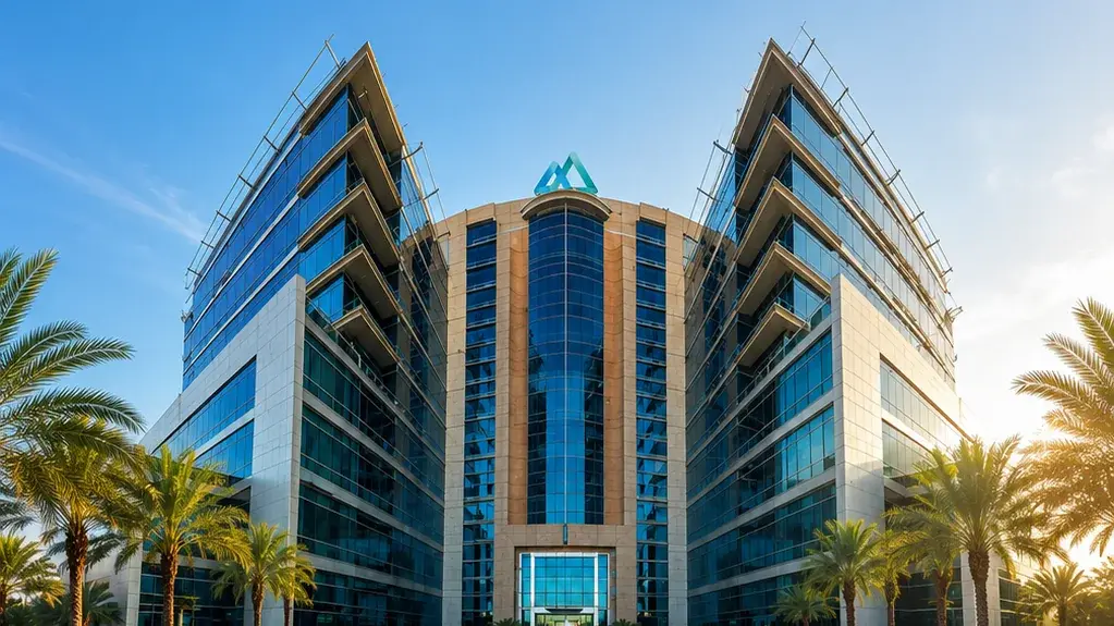 A modern corporate office building in the UAE
